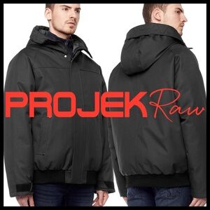 Projek Raw (Montreal) Black Hooded Exploration Level Bomber Parka (XL)